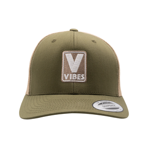"Vibes" Green & Tan Trucker Hat