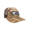 "Vibes" Black/Woodland Camo Trucker Hat